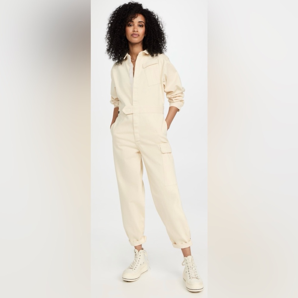 Oak & Acorn Rebelle Reserve Coverall Jumpsuit Ecru Utility Denim XS NWT - Picture 1 of 12